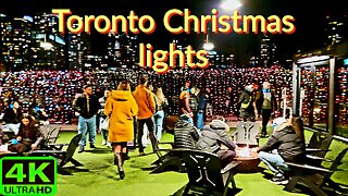 【4K】Toronto Holidays season at Stackt Market Christmas lights