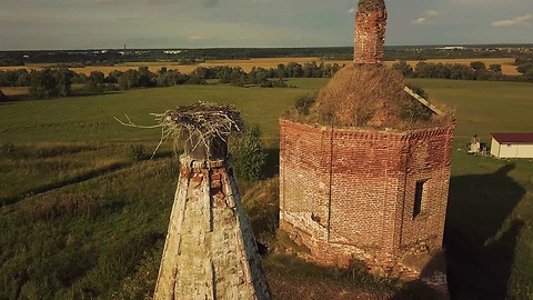 Drone footage captures abandoned Russian church