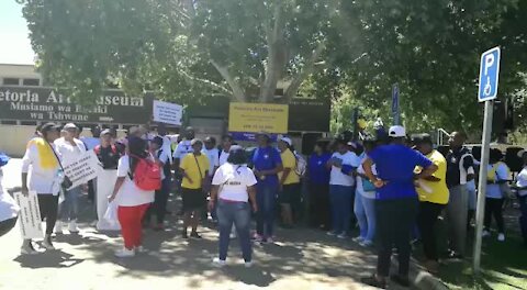 WATCH: Striking 10111 call centre workers gather ahead of march to Union Buildings (W34)