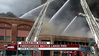 Firefighters battle three-alarm blaze in Milwaukee