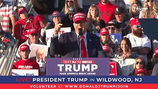 Donald Trump at Wildwood, New Jersey, speaking of enemies within.