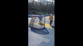 Goalie fighting foe the save #hockey