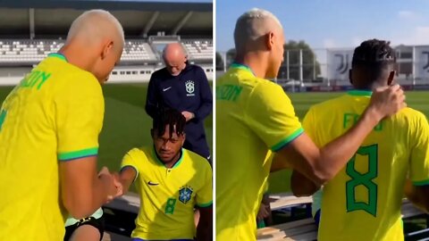 'This seat is for Neymar!' | Richarlison's joke argument with Fred goes viral