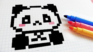 how to Draw Kawaii Panda - Hello Pixel Art by Garbi KW 2