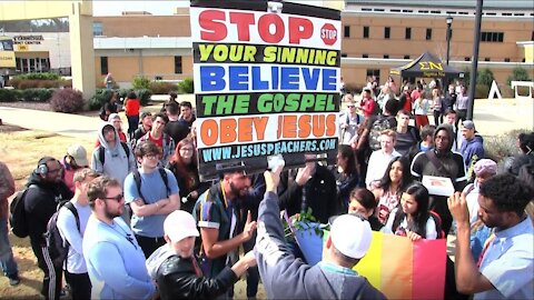 Hateful Students on "Valentine's Day" Kennesaw State University | Kerrigan Skelly Open Air Preaching