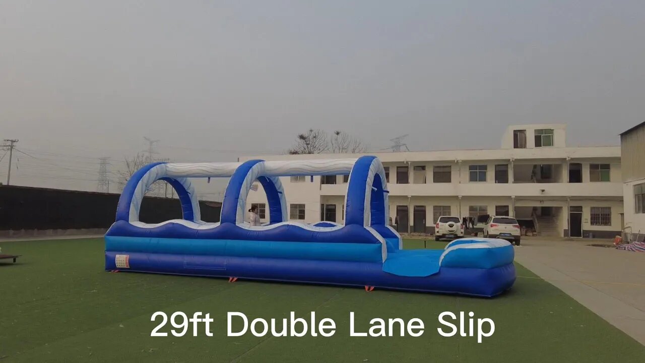 29ft Double Lane Slip #inflatablemanufacturer#factorybouncehouse # ...