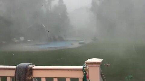 Insane microburst hail storm literally comes out of nowhere