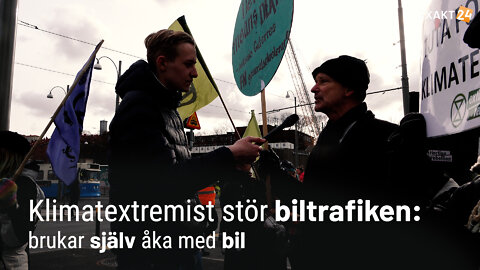 Klimatextremist stör biltrafiken: brukar själv åka med bil...