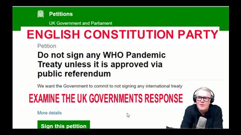 A Walk Through the UK Gov Response To A 150,000+ Petition To Say NO to WHO Power Grab.