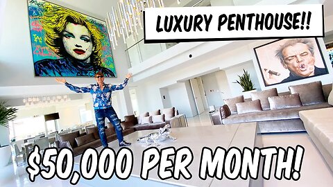 $50,000 PER MONTH PENTHOUSE WITH ALEC MONOPOLY ART