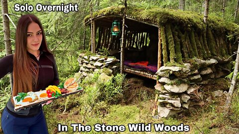 Shelter for survival in the stone forest: building, cooking and spending the night alone