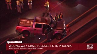 Wrong-way crash closes I-17 in Phoenix