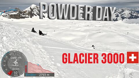 [4K] Skiing Glacier 3000, Quille du Diable to Scex Rouge, Powder Day, Vaud Switzerland, GoPro HERO11