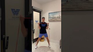 Band Bicep Curl with Side Steps