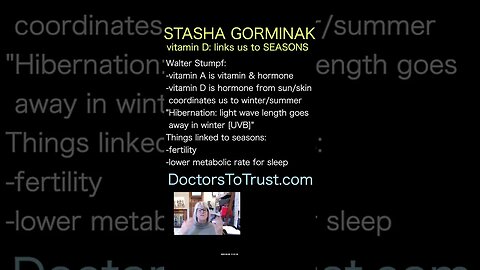Stasha Gorminak. vitamin A is vitamin & hormone-vitamin D is hormone from sun/skin