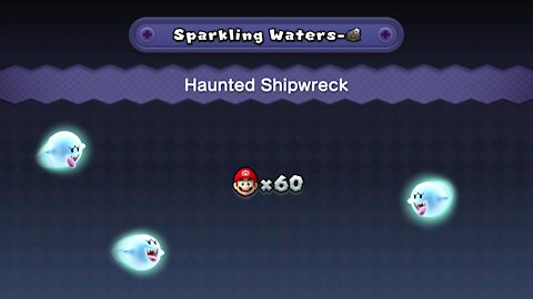 Sparkling Waters-Ghost House Haunted Shipwreck (All Star Coins) New Super Mario Bros U Deluxe