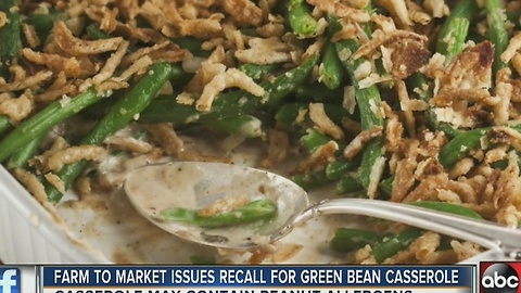 Farm to Market Foods Issues Allergy Alert on Undeclared Peanut in Green Bean Casserole