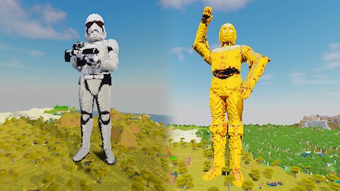 Minecraft Timelapse, Storm Trooper and C3-PO Build Schematics - Star Wars