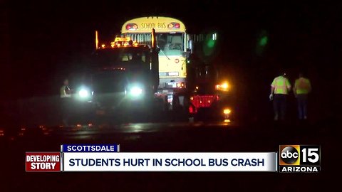 Several hurt in crash involving school bus in north Scottsdale