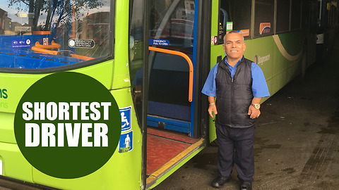 World's shortest bus driver at 4ft 6inches!