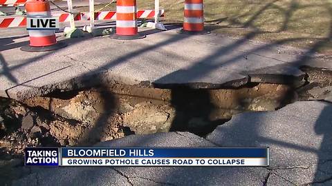 Bloomfield Hills road collapse