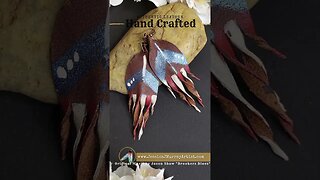 INDEPENDENCE, 3 inch, feather inspired leather earrings