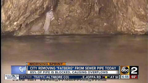 Baltimore's fatberg to be sucked out of sewers