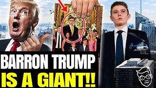 Barron is a GIANT! Christmas Pic of Trump's Son TOWERING over Donald Goes VIRAL