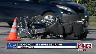 Motorcyclist hurt in NW Omaha crash