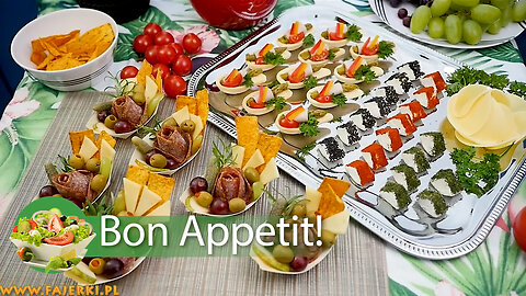 6 Delicious party appetizers. Best party snacks for you, tortilla, puff pastry and little boats
