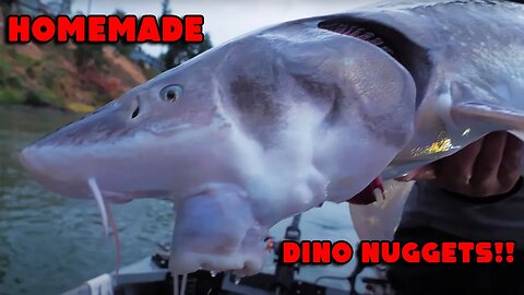 Homemade DINO NUGGETS & Catching 30 lb SALMON!!