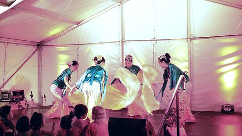 Sunset glow over the ocean Chung Wah Dancers Western Australia