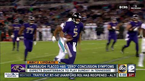 Harbaugh optimistic Flacco will play Sunday