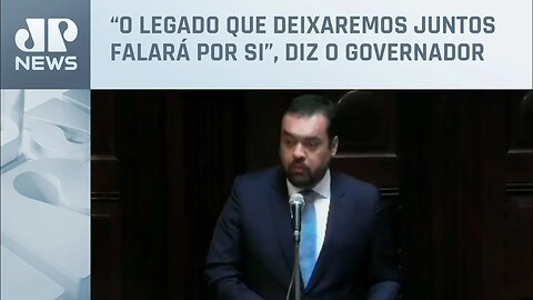 Cláudio Castro discursa após tomar posse como governador reeleito do RJ