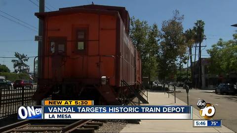 Vandal targets historic La Mesa train depot