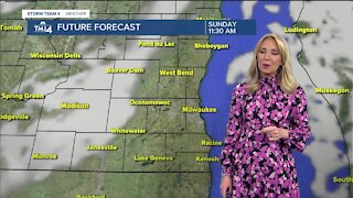 Dry and breezy Sunday, light snow arrives overnight