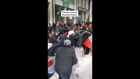 Canadians Protest Peacefully In Ottawa Ontario