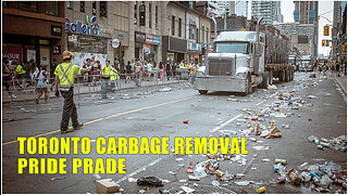 Yonge Street Trash Removal operation after pride parade