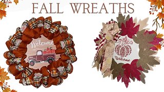 2 Fall Wreaths / Hangers || Using Mostly Dollar Tree Supplies || 2 Easy Crafts