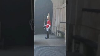 King's life guard draws his sword #horseguardsparade