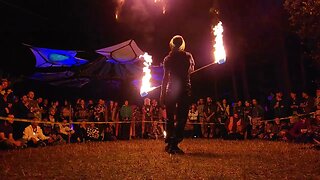 Bloom Festival performance :: Fire Contact Staff :: ropedartist