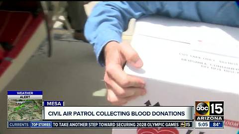 Civil Air Patrol collecting blood donations