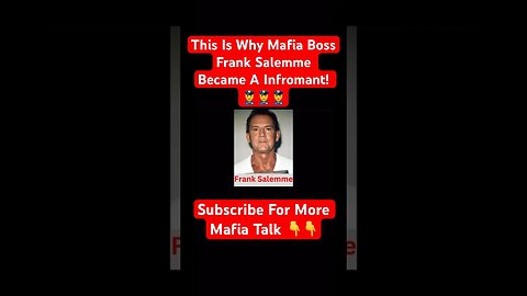 This Is Why Mafia Boss Frank Salemme Became A Infromant! 👮‍♂️ #mafia #crime #informant #witness