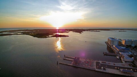 Crisfield, MD Sunset (Aerial)