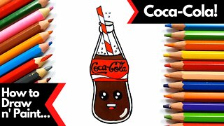 How to draw and paint Coca Cola Bottle Kawaii