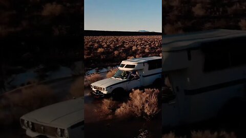 Truck camping at golden hour.