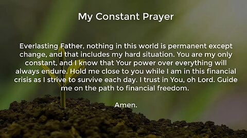 My Constant Prayer (Prayer for Financial Stability)