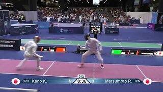 Epee Fencing - Super flexible hit! | Kano K vs Matsumoto R