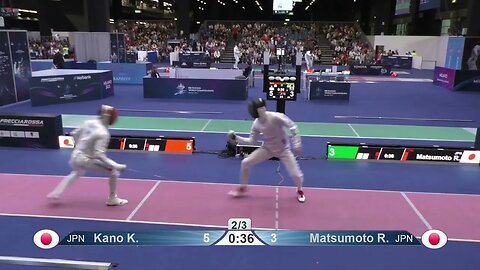 Epee Fencing - Super flexible hit! | Kano K vs Matsumoto R