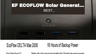 EF ECOFLOW Solar Generator DELTA Max (2000) 2016Wh with 220W Solar Panel, 6 X 2400W (5000W Surg...